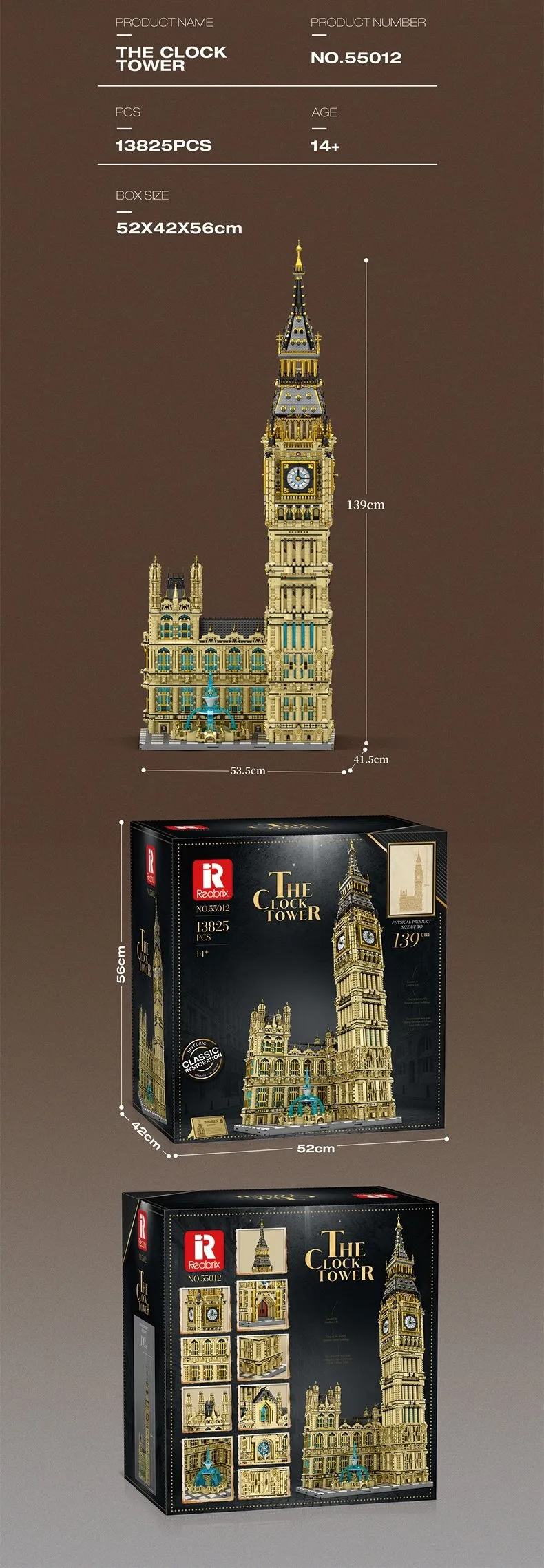 Kocke REOBRIX 55012 - Big Ben - 13 825 elementov